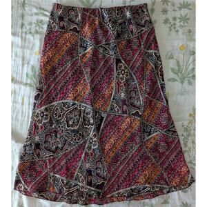 2000s Christopher & Banks Patchwork Floral Skirt